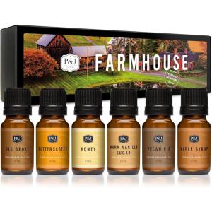 imagePampampJ Fragrance Oil Farmhouse Set  Old Books Butterscotch Honey Warm Vanilla Sugar Pecan Pie Maple Syrup Candle Scents for Candle Making Freshie Scents Soap Making Supplies