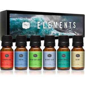 imagePampampJ Fragrance Oil Nature Set  Forest Pine Ocean Breeze Rain Fresh Cut Grass Sandalwood and Bamboo Candle Scents for Candle Making Freshie Scents Soap Making Supplies Diffuser OilElements