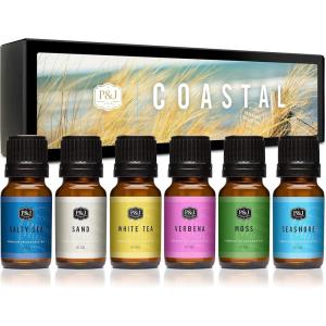 imagePampampJ Fragrance Oil Nature Set  Forest Pine Ocean Breeze Rain Fresh Cut Grass Sandalwood and Bamboo Candle Scents for Candle Making Freshie Scents Soap Making Supplies Diffuser OilCoastal Set