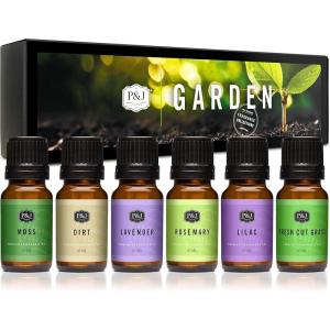 imagePampampJ Fragrance Oil Nature Set  Forest Pine Ocean Breeze Rain Fresh Cut Grass Sandalwood and Bamboo Candle Scents for Candle Making Freshie Scents Soap Making Supplies Diffuser OilGarden