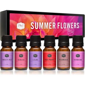 imagePampampJ Trading Fragrance Oil  Summer Flowers Set of 6  Scented Oil for Soap Making Diffusers Candle Making Lotions Haircare Slime and Home Fragrance
