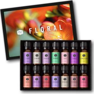 imagePampampJ Trading Fragrance Oil Floral Set  Violet Rose Freesia Jasmine Lilac Gardenia Lily Woodbine Azalea Ylang Ylang Sweet Pea Plumeria Lavender Bamboo Candle Scents for Candle Making